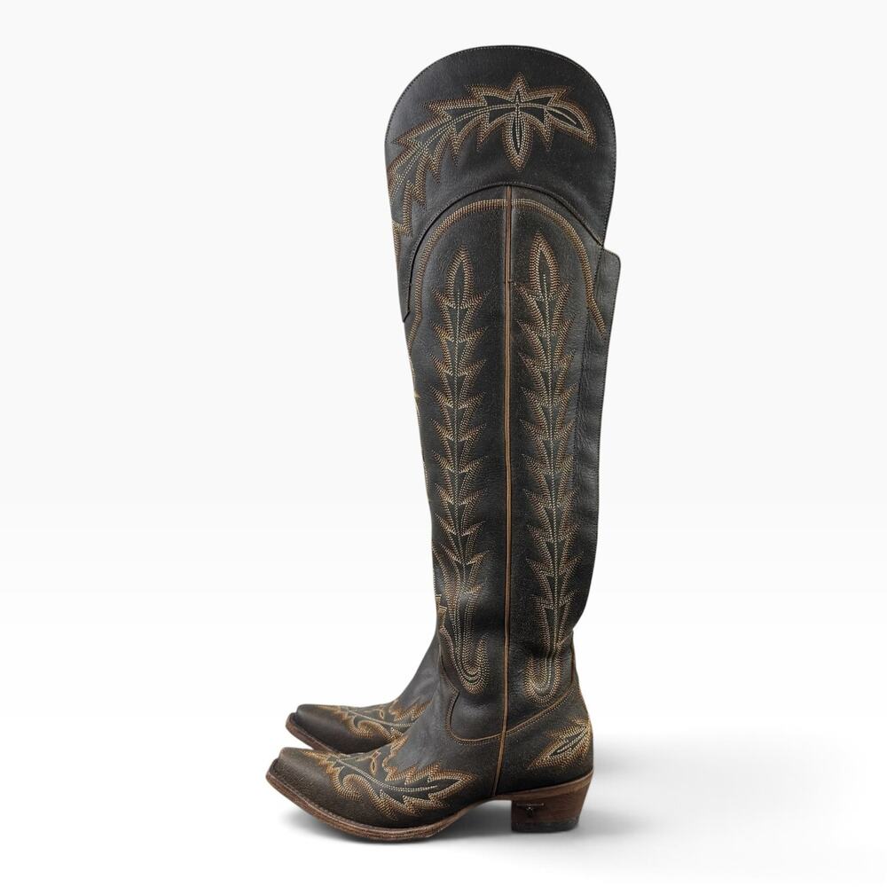 Lane Lexington OTK Womens 7.5 Over Knee Corset Western Cowboy Boots Leather